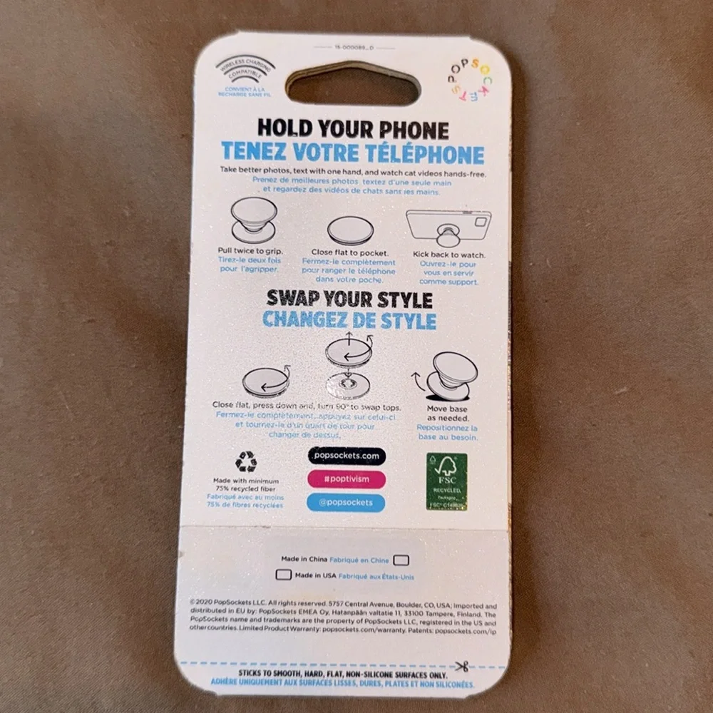 PopSocket Pink PopGrip Cover for Cell Phones